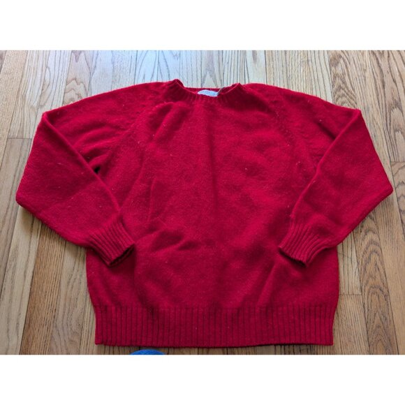 Vintage The Fox Collection Red Wool Blend Sweater XL Wool Crew Neck Knit Pullove - Picture 3 of 4